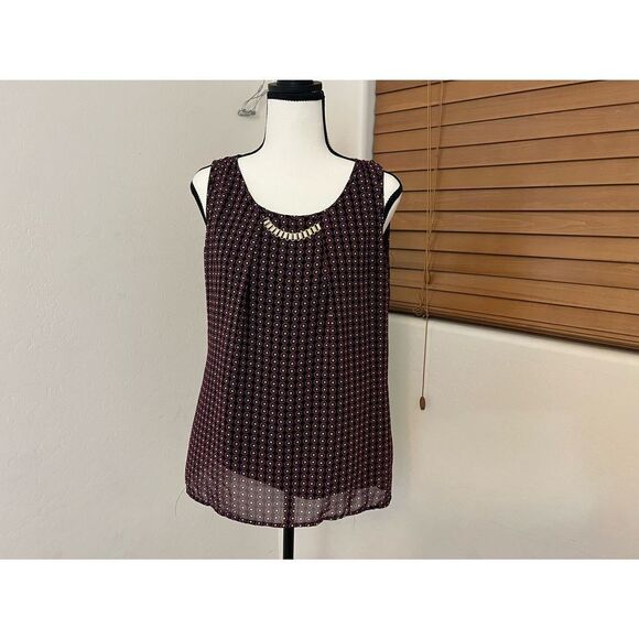 Roz & Ali Tops - Roz & Ali halter blouse with a gold detail, with a layered look at the back of t